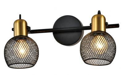 Спот 22750/2 BK+BRASS черный+латунь 2x40W E14 h130, 24